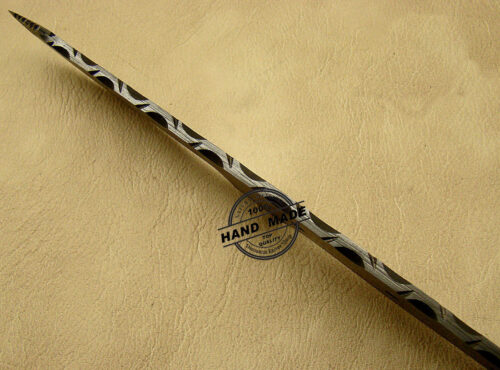 Blank Blade Damascus Skinner Knife Custom Handmade Damascus Steel Hunting Full Tang Damascus Knife 1446 - Image 5