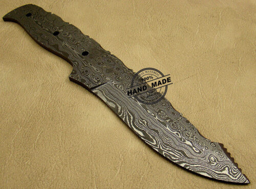 Blank Blade Damascus Skinner Knife Custom Handmade Damascus Steel Hunting Full Tang Damascus Knife 1446 - Image 6