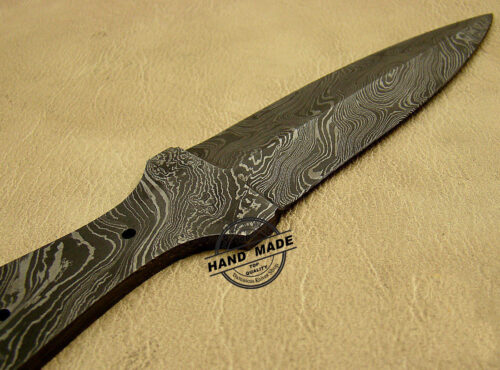 New Damascus Blank Blade Skinner Knife Custom Handmade Damascus Steel Hunting Full Tang Damascus Skinner Knife 1447 - Image 3