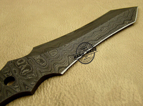 New Damascus Skinner Double Edge Knife Custom Handmade Damascus Steel Hunting Full Tang Damascus Skinner Knife 1448 - Image 3