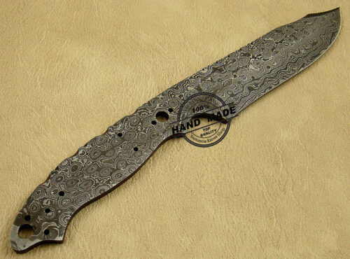 Damascus Skinner Blank Blade Knife Custom Handmade Damascus Steel Hunting Full Tang Damascus Skinner Knife 1440 - Image 3
