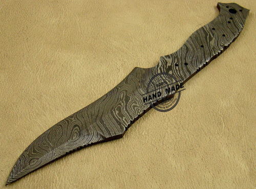 Professional Damascus Blank Blade Knife Custom Handmade Damascus Steel Hunting Full Tang Damascus Skinner Knife 1451 - Image 4