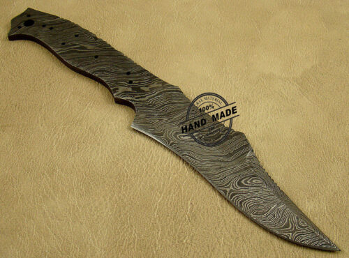 Professional Damascus Blank Blade Knife Custom Handmade Damascus Steel Hunting Full Tang Damascus Skinner Knife 1451 - Image 3