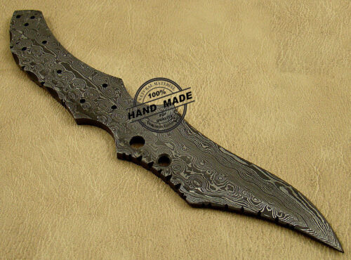Damascus Skinner Blank Blade Knife Handmade Damascus Steel Knife 1441 - Image 3
