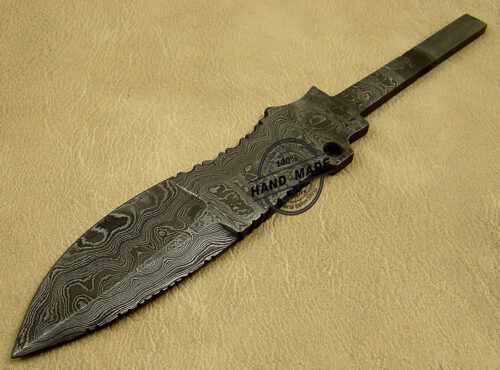 Blank Blade Damascus Knife Custom Handmade Damascus Steel Hunting Skinner Knife 1453 - Image 4