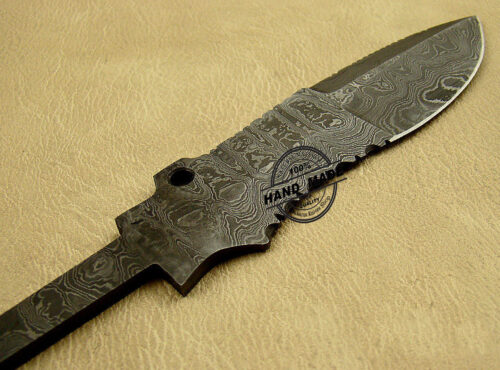 Blank Blade Damascus Knife Custom Handmade Damascus Steel Hunting Skinner Knife 1453 - Image 6
