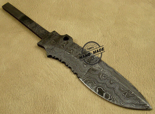 Blank Blade Damascus Knife Custom Handmade Damascus Steel Hunting Skinner Knife 1453 - Image 3
