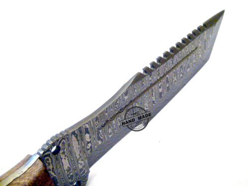14 Inch Damascus Tracker Knife Custom Handmade Damascus Steel Knife With Sheaths 1547 - Image 4