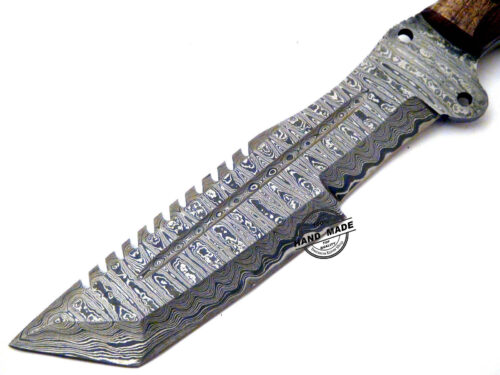 14 Inch Damascus Tracker Knife Custom Handmade Damascus Steel Knife With Sheaths 1547 - Image 3