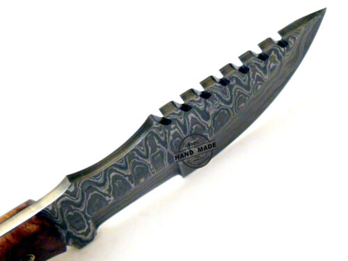 Damascus Tracker Knife Custom Handmade Damascus Steel Knife With Rose Wood Handle1546 - Image 4