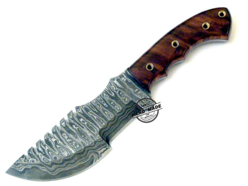 Damascus Tracker Knife Custom Handmade Damascus Steel Knife With Rose Wood Handle1546 - Image 3