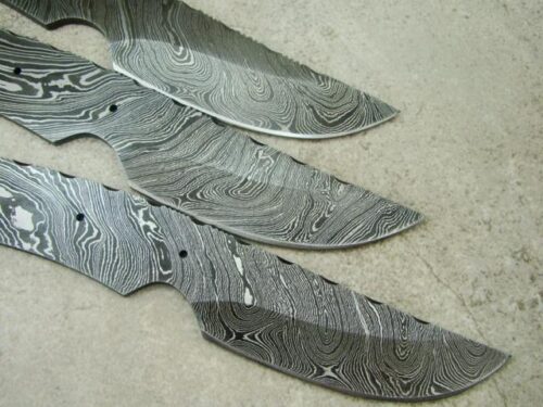 Lot Of 3PCs Military Tactial Damascus Blank Blade Knife Custom Handmade Damascus Steel Hunting Knife Full Tang Damascus Knife 1439 - Image 3
