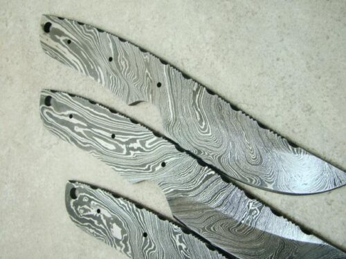 Lot Of 3PCs Military Tactial Damascus Blank Blade Knife Custom Handmade Damascus Steel Hunting Knife Full Tang Damascus Knife 1439 - Image 4