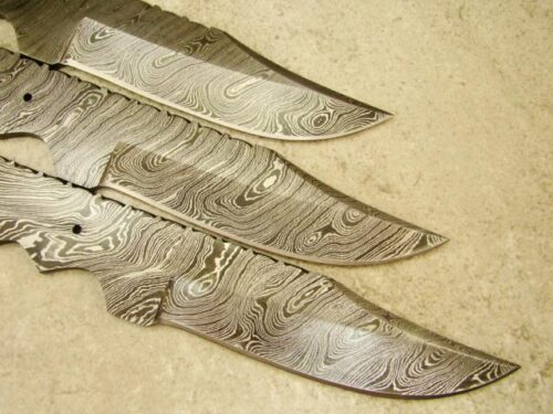Lot Of 3PCs Military Tactial Damascus Blank Blade Knife Custom Handmade Damascus Steel Hunting Knife Full Tang Damascus Knife 1435 - Image 3