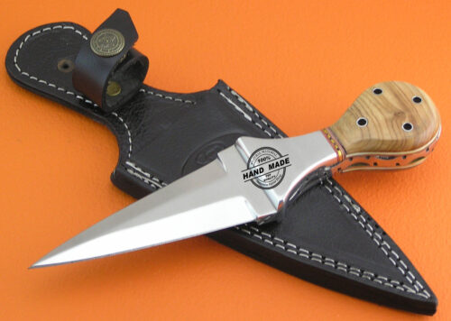 Stainless Steel Skinner Knife Custom Handmade Hunting Knife With Olive Wood Free Leather Sheaths 1556 - Image 4