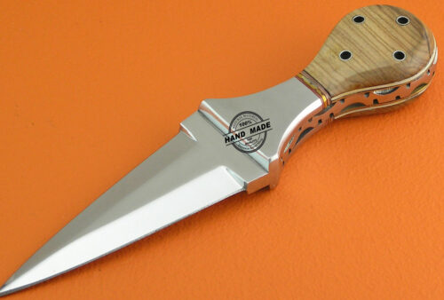 Stainless Steel Skinner Knife Custom Handmade Hunting Knife With Olive Wood Free Leather Sheaths 1556