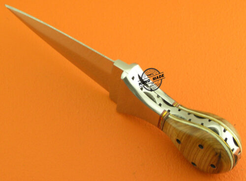 Stainless Steel Skinner Knife Custom Handmade Hunting Knife With Olive Wood Free Leather Sheaths 1556 - Image 3