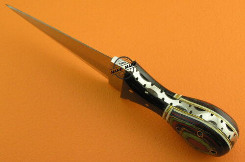 Dagger Skinner Knife Custom Handmade Stainless Steel Hunting Knife With Buffalo Horn & Colored Wood Handle Leather Sheaths 1554 - Image 3