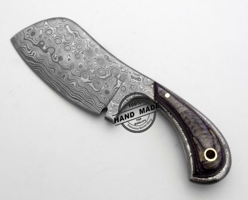 Mini Damascus Skinner Knife Custom Handmade Damascus Steel Hunting Beautiful Damascus Skinner Knife With Blackish Wood Handle Leather Sheaths 1559