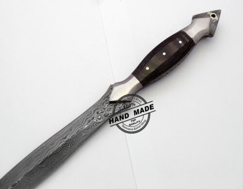 Damascus Dagger Knife Custom Handmade Damascus Steel Double Edge Knife 1560 - Image 3