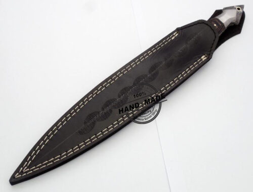 Damascus Dagger Knife Custom Handmade Damascus Steel Double Edge Knife 1560 - Image 6
