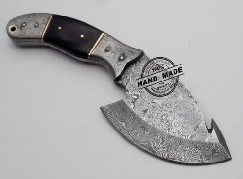 New Damascus Skinner Knife Custom Handmade Damascus Steel Hunting Best Damascus Skinner Knife With Buffalo Horn Handle Leather Sheaths 1562 - Image 3