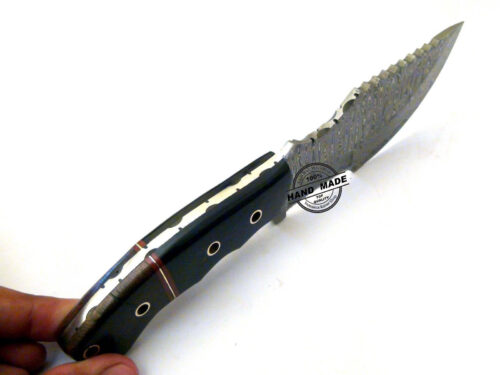 Damascus Tracker Knife Custom Handmade Damascus Steel Knife With Sheaths 1548 - Image 4