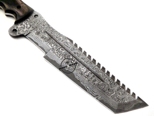 Big Sale Damascus Tracker Knife Custom Handmade Damascus Steel Knife 1551 - Image 6