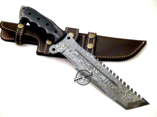 Big Sale Damascus Tracker Knife Custom Handmade Damascus Steel Knife 1551 - Image 2