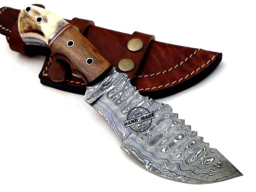 New Damascus Tracker Knife Custom Handmade Damascus Steel Hunting Knife 1549 - Image 2