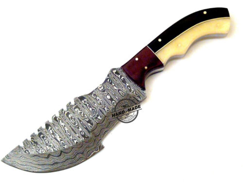 Best Damascus Tracker Knife Custom Handmade Damascus Steel Knife 1550