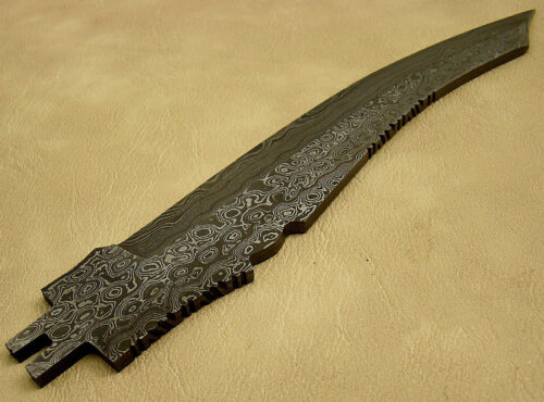 Blank Blade Damascus Bowie Knife Custom Handmade Damascus Steel Hunting Blank Blade Knife 1472 - Image 5