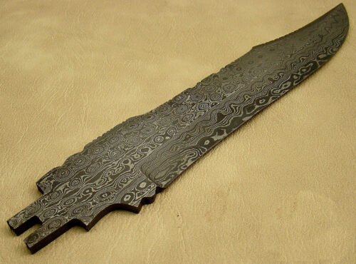 Blank Blade Damascus Bowie Knife