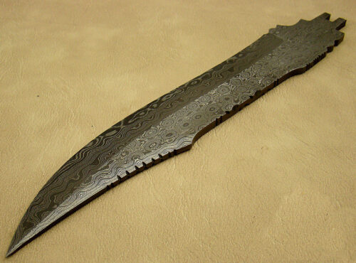 Blank Blade Damascus Bowie Knife Custom Handmade Damascus Steel Hunting Blank Blade Knife 1473 - Image 5