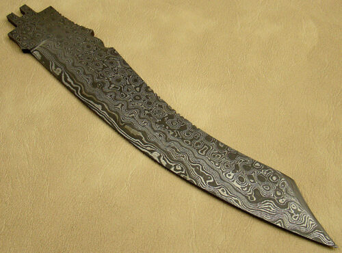 Blank Blade Damascus Bowie Knife