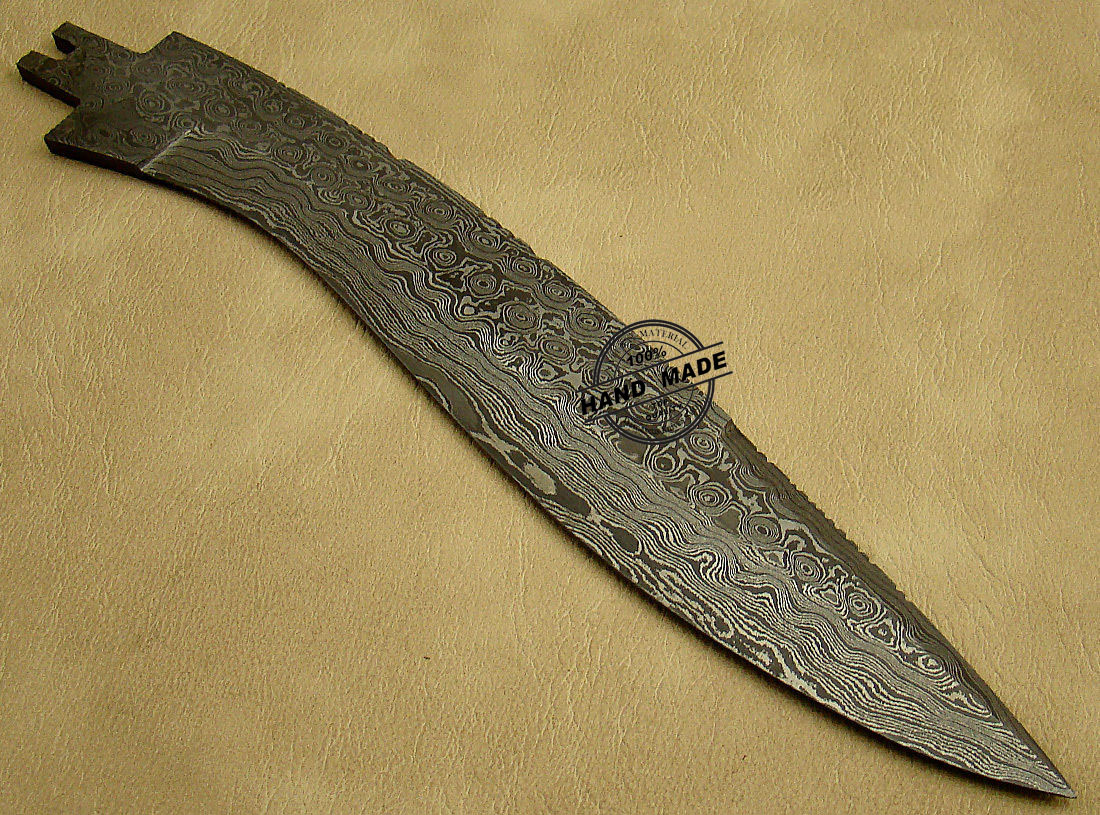  Unique Blades Longest 23'inches Blank Blade Custom Forged  Damascus Steel Blank Blade Bowie Knife For Knife Making Supplies With  Leather Sheath : Sports & Outdoors