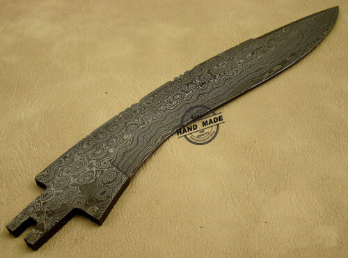 Blank Blade Damascus Bowie Knife Custom Handmade Damascus Steel Hunting Blank Blade Bowie Knife 1475 - Image 3
