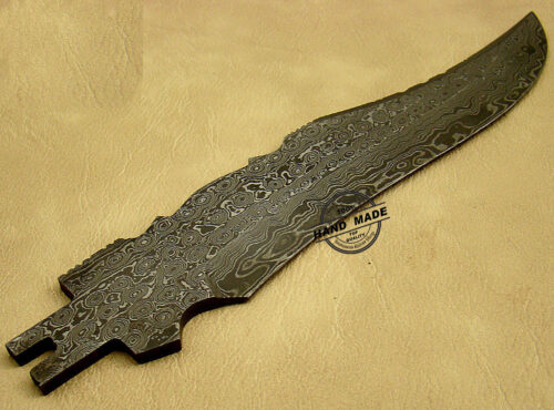 Blank Blade Damascus Bowie Knife Custom Handmade Damascus Steel Hunting Blank Blade Bowie Knife 1476 - Image 3