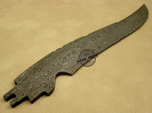 Blank Blade Damascus Bowie Knife Custom Handmade Damascus Steel Hunting Blank Blade Bowie Knife 1477 - Image 3