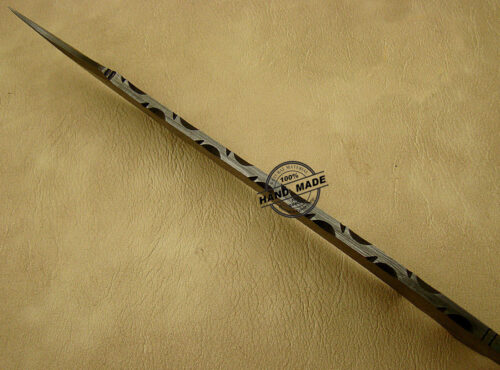 Blank Blade Damascus Bowie Knife Custom Handmade Damascus Steel Hunting Blank Blade Bowie Knife 1482 - Image 4