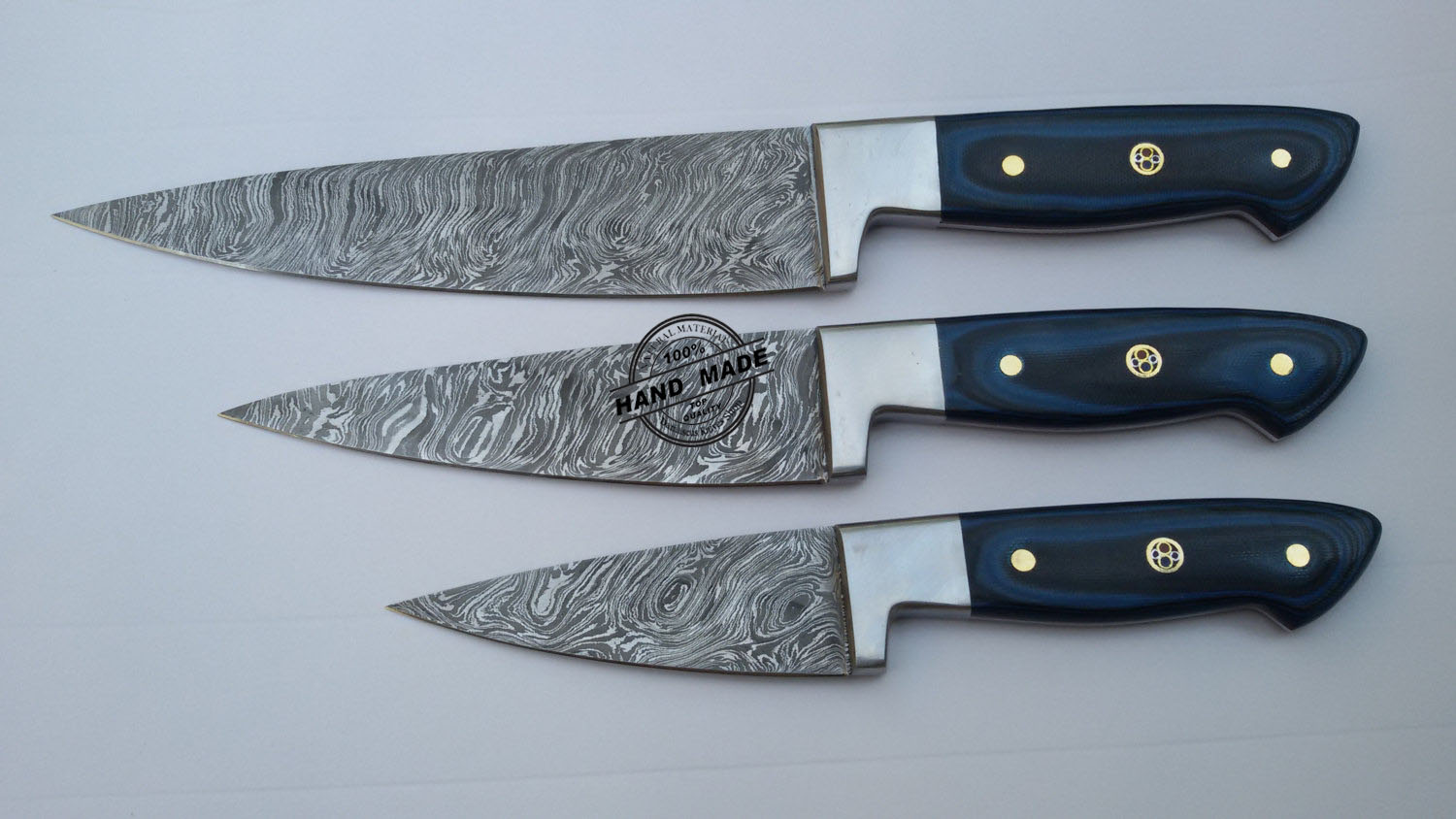Handmade Damascus Steel Brass Bolster Handmade Damascus Steel Brass Bolster