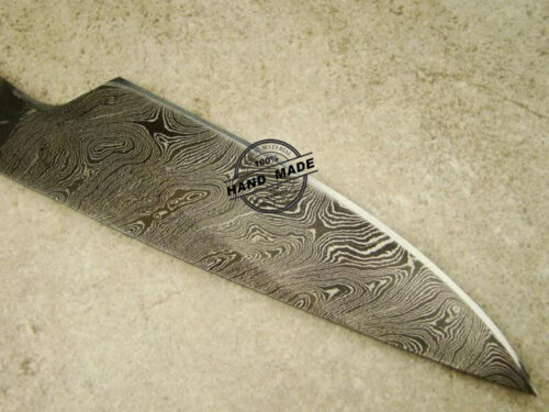 Blank Blade Damascus Kitchen Chef's Knife Custom Handmade Damascus Steel Kitchen Chef's Knife 1470 - Image 5