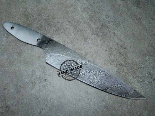 New Damascus Kitchen Chef's Blank Blade Custom Handmade Damascus Steel Kitchen Chef's Blank Blade Knife 1468