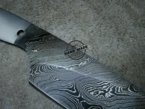 New Damascus Kitchen Chef's Blank Blade Custom Handmade Damascus Steel Kitchen Chef's Blank Blade Knife 1468 - Image 4
