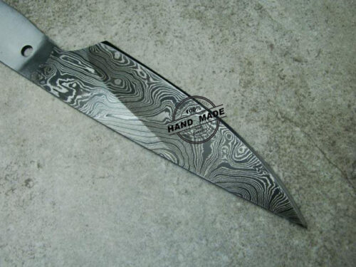 Blank Blade Damascus Kitchen Chef's Custom Handmade Damascus Steel Kitchen Chef's Blank Blade Knife 1469 - Image 5