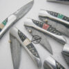 Lot Of 10 PCs Damascus Folding Liner Lock Knives Custom Handmade Damascus Steel Hunting Pocket Folding Knives With Leather Sheaths 1575 - Image 3