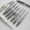 Lot Of 10 PCs Damascus Folding Liner Lock Knives Custom Handmade Damascus Steel Hunting Pocket Folding Knives With Leather Sheaths 1575 - Image 4