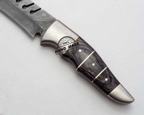Damascus Knife Custom Handmade Damascus Steel Hunting Full Tang Damascus Knife With Colored Handle Leather Sheaths 1580 - Image 3