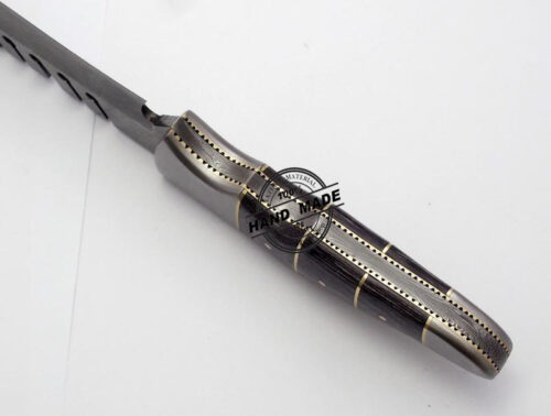 Damascus Knife Custom Handmade Damascus Steel Hunting Full Tang Damascus Knife With Colored Handle Leather Sheaths 1580 - Image 4