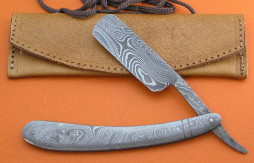 Custom Handmade Full Damascus Straight Razor Barber Wet Shaving Knife - Image 3